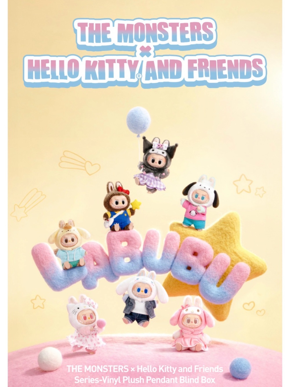 Monsters Labubu Hello kitty & Friends